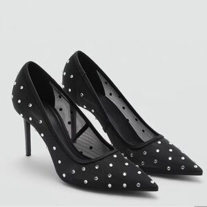 Mango Black Studded Heels